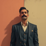 Jérémy Lopez - il ya un homme avec une moustache et une moustache debout devant un mur, mickael lelièvre, , fond de couleur mat et muet, Kyle Hotz, Alex Kiesling , , alex , Mark Simonetti, par Pablo Rey, il faisait un froid glacial, mikko, avec moustache