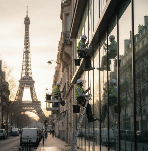Image optimisée : Nettoyage de vitres à Paris : Le guide complet pour des fenêtres étincelantes