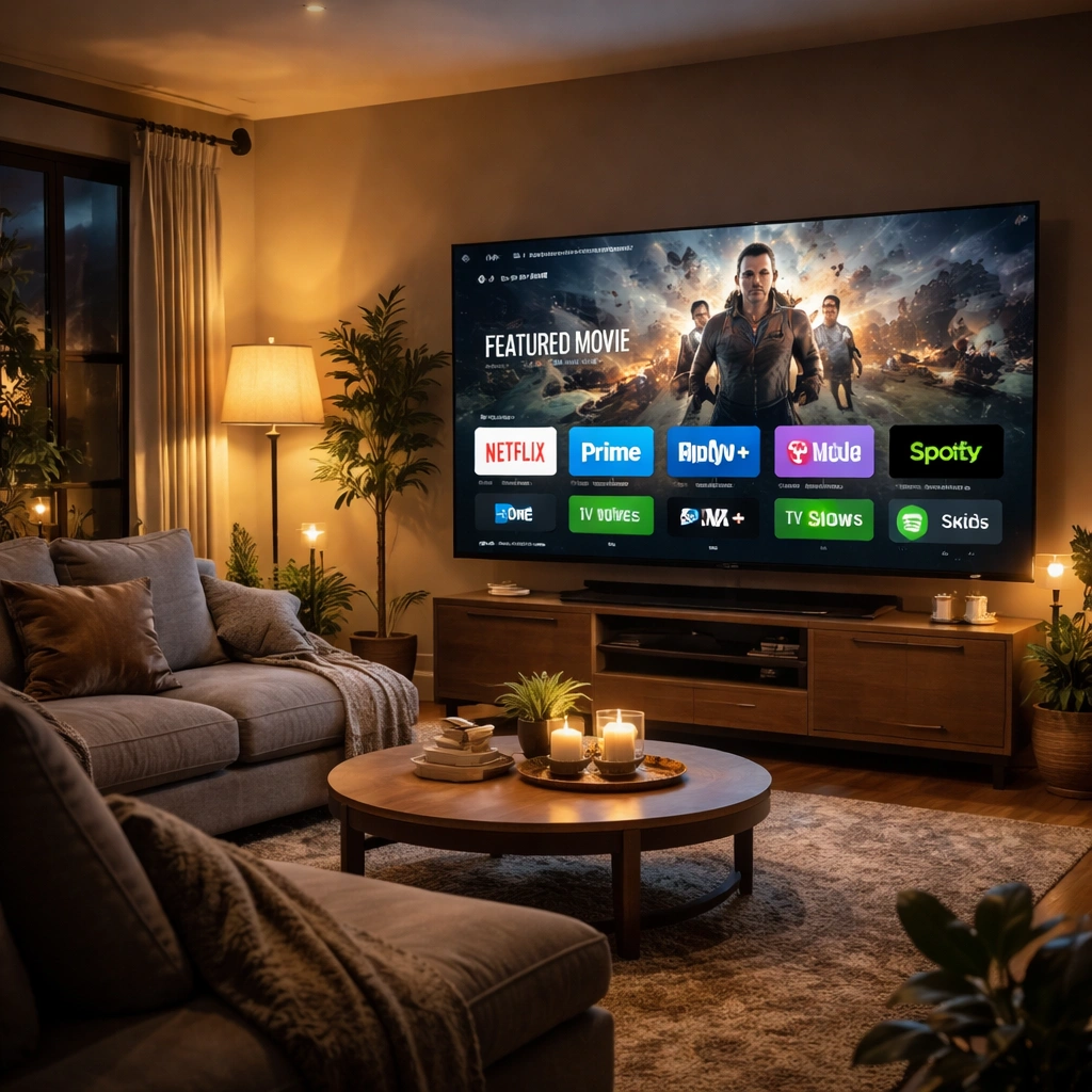 Illustration : Streaming legal sur TV dans un salon moderne